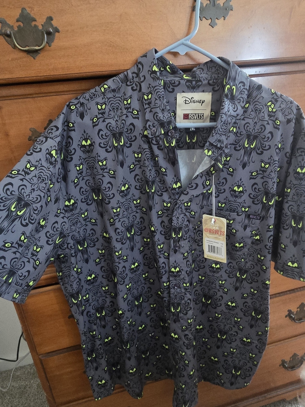 Disney Haunted Mansion Villain Pattern Grey Short-Sleeve Shirt by RYSLTS